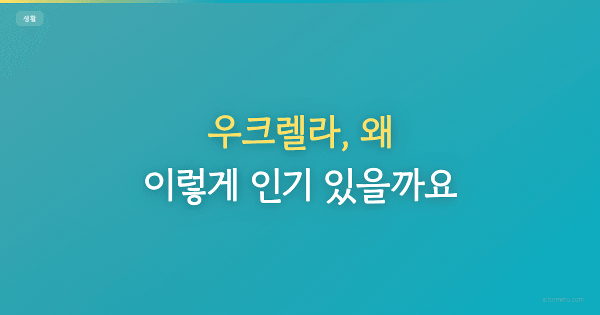 우크렐라, 왜 이렇게 인기 있을까요?