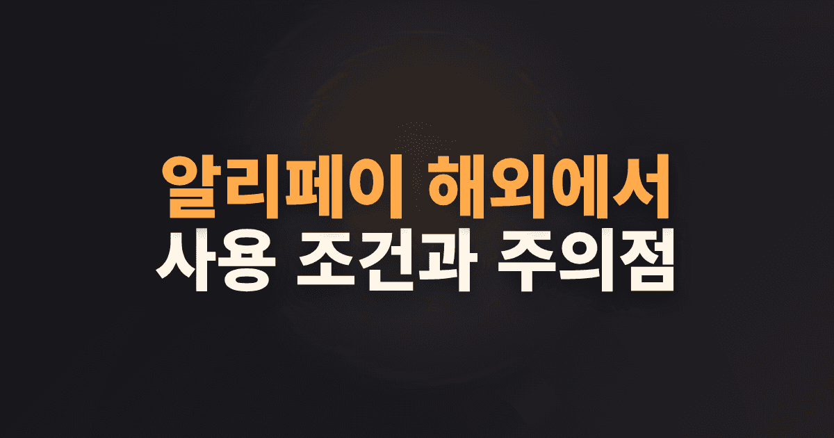 알리페이 해외에서 사용 조건과 주의점