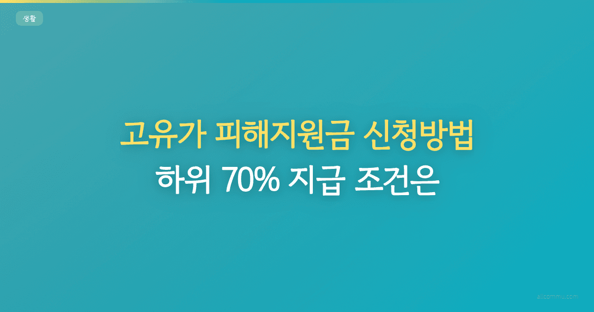 고유가 피해지원금 신청방법, 하위 70% 지급 조건은?